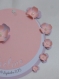 Faire-part rond fleurs (modéle maëline), cercles concentrique personnalisable baptéme, naissance 