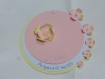 Faire-part rond fleurs (modéle ysaline), cercles concentrique personnalisable baptéme, naissance 