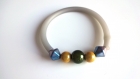Bracelet perles magique jaune et verte,cylindre,tube silicone 