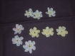 Lot de neuf fleurs au crochet coloris chines 