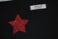 Trousse à tout, noire et motif étoile rouge à paillettes