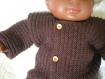 Gilet bébé garçon tricoté main chocolat 