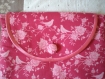 Pochette housse pour tablette numérique tissu japonisant rose fleuri 