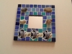 Miroir carré mosaïque bleu et coquillages esprit marin 