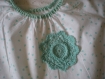 Tunique blouse tissu aux petits coeurs et fleur vert pâle 