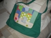 Grand sac à langer matelas amovible, bleu et vert 