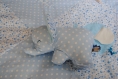 Couverture bébé avec éléphants, tons bleus