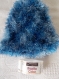 Bonnet cotes deux deux tons degrades de bleus laine fantaisie 