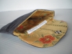 Pochette - organiseur de sac en velours gris doublé imprimé fleuri 