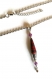 Collier bohème ethnique - perles en papier artisanales - perles mauves - gouttes - violet rouge argenté 