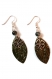 Boucles d'oreilles trefles quatre feuilles - gouttes capsules nespresso - perles en verre - vertes kakis grises 