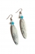 Boucles d'oreilles gouttes - longues - cannettes - perles pierres naturelles - blanches bleues argentées 