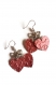 Boucles d'oreilles coeurs roses papillons - breloques capsules nespresso 
