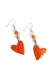 Bijoux femmes boucles d'oreilles coeurs - moritz epidor - canettes recyclées - perles à facettes - oranges 