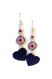Boucles d'oreilles fleurs de pissenlit - cabochon - coeurs - perles en céramique - coeurs nespresso - mauves violettes fuchsia 