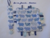 Attache sucette et doudou étiquettes coordonné moutons bleus 