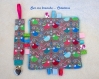 Cadeau de naissance: doudou étiquettes et attache sucette coordonné taupe, turquoise, rose 