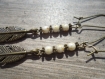 *boucles avec des perles tchèques ivoire marbrées de doré 