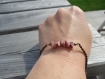 Bracelet avec perles semi-précieuses de chips de rhodonite 