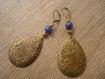 Boucles avec perles semi-précieuses de lapis lazuli 