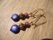 *boucles d'oreilles avec perle en howlite et métal bronze 