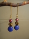 *boucles d'oreilles avec perle en howlite et métal bronze 