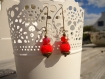 Boucles avec perles en cristal rouge à facettes 