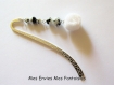 Kit marque page dalmatien perles noir et blanc et pompon blanc 