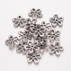 10 coupelles caps fleurs 11.5mm metal couleur argenté 