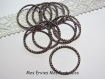 10 grands anneaux fermé argenté strié 31mm 