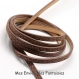1.20 mètre lanière cuir plat 5mm cordon imitation cuir peau de serpent marron foncé 