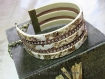 Kit tutoriel bracelet manchette 25mm cordons simili cuir / suédine doré / blanc / marron 