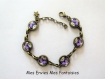 Kit bracelet papillons violet cabochons en verre 10mm kit151 