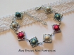 1 kit bracelet perles magique / cadre à perles carré argenté rose / bleu / gris 