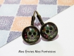 Kit boucles d'oreilles support cabochon bronze 12mm " gothique tête de mort" kit78 