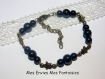 1 kit bracelet connceteurs étoiles bleu perles electroplate et connecteurs étoile bronze kit804 