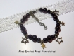 1 kit bracelet farandole d'étoiles violet perles electroplate et breloques étoile bronze kit803 