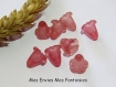 8 perles, coupelle fleur lucite tulipe effet givré 10 x 10mm rose 