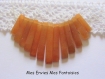13 perles naturelles minérale fine rectangle taillées pour création de colliers orange 