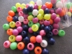 Destockage x50 perles en verre 6 mm " fluo" coloris mixé effet caoutchou 