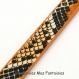 20cm cordon cuir plat 10mm lanière cuir imitation peau de serpent orange 