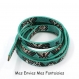 20cm cordon cuir plat 10mm lanière cuir imitation peau de serpent turquoise 