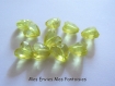 10 perles coeur a facette acrylique 12mm épaisseur 8mm jaune 