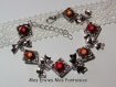 1 kit bracelet perles magique / cadre à perles carré argenté rouge / marron connecteurs noeuds 