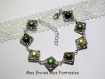 1 kit bracelet perles magique / cadre à perles carré argenté degradé vert 