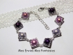 1 kit bracelet perles magique / cadre à perles carré argenté degradé violet 