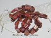 1 fil perles coquillage peint rose environ 50 perles irrégulières 8 x 6mm +/- 