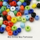 20 grammes perles de rocaille 4mm couleur pop trou 1mm couleurs mixées 