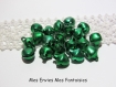 20 petits grelots aluminium clochettes 9x8mm vert 