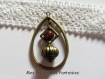 1 breloque / pendentif goutte 4.8cm : perles magique marron et cage a perle 